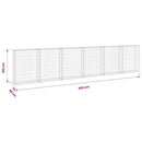 gabionvæg med dæksler 300x30x100 cm galvaniseret stål