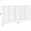 gabionvæg med dæksler 300x30x150 cm galvaniseret stål