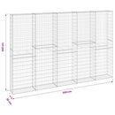 gabionvæg med dæksler 300x30x200 cm galvaniseret stål