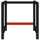 stel til arbejdsbænk 80x57x79 cm metal sort og rød