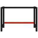stel til arbejdsbænk 120x57x79 cm metal sort og rød