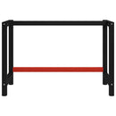 stel til arbejdsbænk 120x57x79 cm metal sort og rød