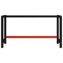 stel til arbejdsbænk 150x57x79 cm metal sort og rød