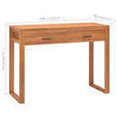 skrivebord med 2 skuffer 100x40x75 cm teaktræ
