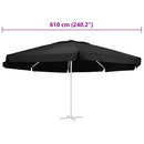 udskiftningsdug til parasol 610 cm sort
