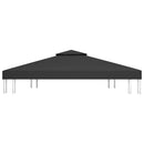pavillontopdække i 2 lag 310 g/m² 4x3 m sort
