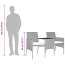 2-personers havesofa med tebord og taburetter polyrattan grå