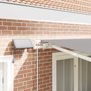 Markiseramme med LED -strimmellys Hvid 300 x 250 cm Aluminium