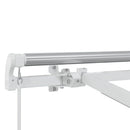 Markiseramme med LED -strimmellys Hvid 350 x 250 cm Aluminium
