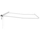 Markiseramme med LED -strimmellys Hvid 450 × 300 cm Aluminium