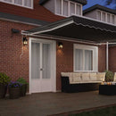 Markiseramme med LED -strimmellys Hvid 500 × 300 cm Aluminium