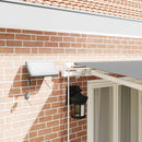 Markiseramme med LED -strimmellys Hvid 500 × 300 cm Aluminium