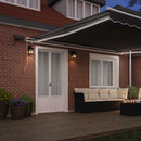 Markiseramme med LED -strimmellys Hvid 450 × 350 cm Aluminium