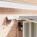 Markiseramme med LED -strimmellys Hvid 450 × 350 cm Aluminium