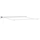 Markiseramme med LED -strimmellys Hvid 450 × 350 cm Aluminium