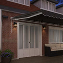 Markiseramme med LED -strimmellys Hvid 600 × 350 cm Aluminium