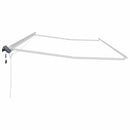 Markiseramme med LED -strimmellys Hvid 600 × 350 cm Aluminium