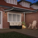 Markiseramme med LED -strimmellys Hvid 350 x 250 cm Aluminium