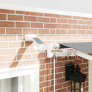 Markiseramme med LED -strimmellys Hvid 350 x 250 cm Aluminium