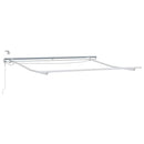 Markiseramme med LED -strimmellys Hvid 350 x 250 cm Aluminium