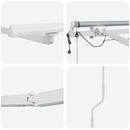 Markiseramme med LED -strimmellys Hvid 450 × 300 cm Aluminium
