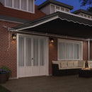 Markiseramme med LED -strimmellys Hvid 600 × 300 cm Aluminium