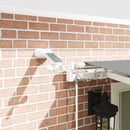 Markiseramme med LED -strimmellys Hvid 600 × 300 cm Aluminium