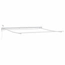 Markiseramme med LED -strimmellys Hvid 400 × 350 cm Aluminium