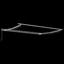 Markiseramme med LED -strimmellys Hvid 400 × 350 cm Aluminium