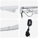 Markiseramme med LED -strimmellys Hvid 500 × 350 cm Aluminium