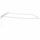 Markiseramme med LED -strimmellys Hvid 600 × 350 cm Aluminium