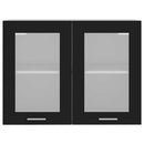 hængende vitrineskab "Lyon" sort 80x31x60 cm konstrueret træ
