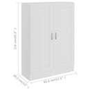 bogskab 82,5x30,5x115 cm konstrueret træ hvid