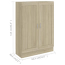 bogskab 82,5x30,5x115 cm konstrueret træ sonoma-eg