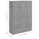 bogskab 82,5x30,5x115 cm konstrueret træ betongrå