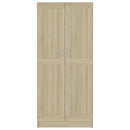 bogskab 82,5x30,5x185,5 cm konstrueret træ sonoma-eg