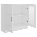 vitrineskab 82,5x30,5x80 cm konstrueret træ hvid