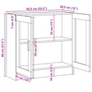 vitrineskab 82,5x30,5x80 cm konstrueret træ hvid