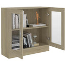 vitrineskab 82,5x30,5x80 cm konstrueret træ sonoma-eg