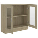 vitrineskab 82,5x30,5x80 cm konstrueret træ sonoma-eg
