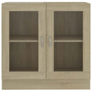 vitrineskab 82,5x30,5x80 cm konstrueret træ sonoma-eg