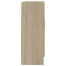 vitrineskab 82,5x30,5x80 cm konstrueret træ sonoma-eg