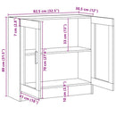vitrineskab 82,5x30,5x80 cm konstrueret træ betongrå