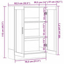 vitrineskab 82,5x30,5x115 cm spånplade hvid