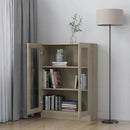 vitrineskab 82,5x30,5x115 cm konstrueret træ sonoma-eg