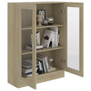 vitrineskab 82,5x30,5x115 cm konstrueret træ sonoma-eg