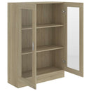 vitrineskab 82,5x30,5x115 cm konstrueret træ sonoma-eg