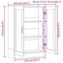 vitrineskab 82,5x30,5x115 cm konstrueret træ sonoma-eg