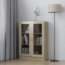 vitrineskab 82,5x30,5x115 cm konstrueret træ sonoma-eg