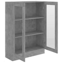 vitrineskab 82,5x30,5x115 cm konstrueret træ betongrå